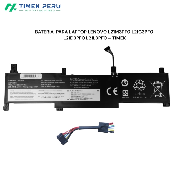 BATERIA PARA LAPTOP LENOVO L21M3PF0 L21C3PF0 L21D3PF0 L21L3PF0 – TIMEK