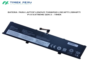 BATERIA PARA LAPTOP LENOVO THINKPAD L19C4P71 L19M4P71 P1 X1 EXTREME GEN 3 - TIMEK